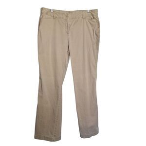 J. Jill Womens Classic Preppy Khaki Pants Straight Leg Walking Casual Cotton 14